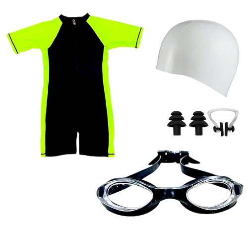 Morex Kids Boys Swimming Costume Set, One-Piece Swimsuit with Cap...