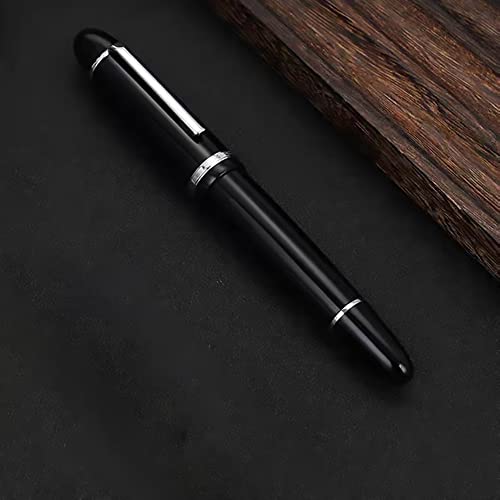 Image of Jinhao X159 Fountain Pen #8 Medium Nib, Black with Silver Clip Acrylic Big Size Writing Pen