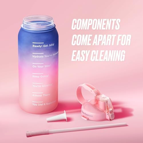 Juicy Couture "Motivate" Fashion Water Bottle - 74oz - Stylish Trendy Hydration Bottle in Purple, Hot Pink, Pink - Stay Fashionable and Hydrated On-the-Go! - Image 4