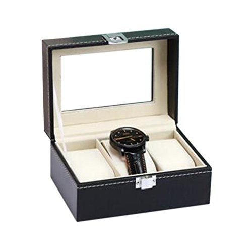 Alien Storehouse Caja de Reloj de Cuero PU Reloj de 3 Ranuras Caja de Almacenamiento Joyas Exhibición n. ° 02 Cover