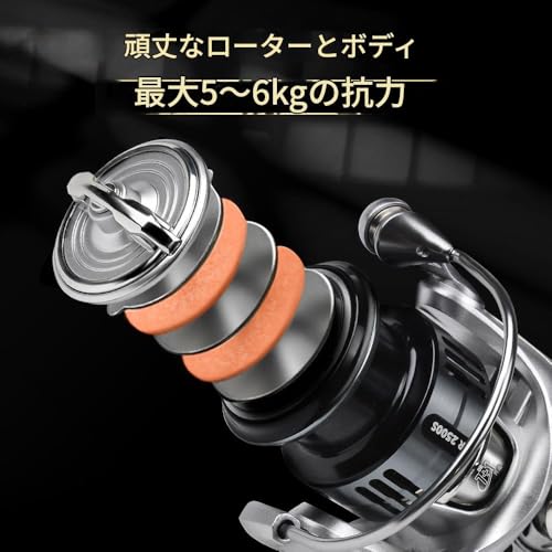 [TYVAYAGE] エギング・チニング用スピニングリール 2500番 ダブルハンドルでテクニカルな釣りをサポート リールスタンド付属 [並行輸入品] 画像4