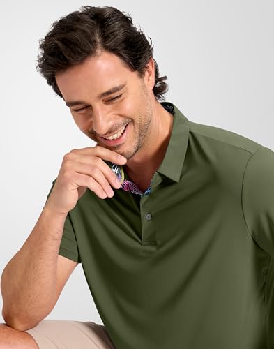 Image of Obla Mens Golf Shirt Short Sleeve Dry Fit Moisture Wicking Performance Athletic Casual Work Collared Polo Shirts for Men
