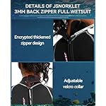 Jsnorklet Womens Wetsuit, 3mm Back Zip Full Wetsuit for Diving Swimming - Image 2