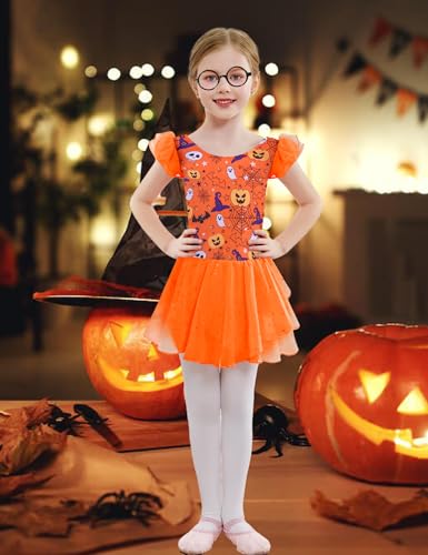 Image of Arshiner Girls Ruffle Sleeve Ballet Dance Dress Tutu Skirted Leotard