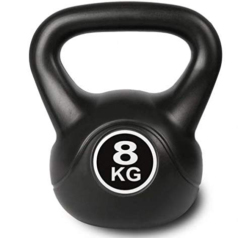 Kettlebell schwarz Kugelhantel für Krafttraining Crossfit Fitness (verfügbar in 8 kg - 10 kg) (8)