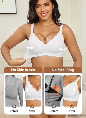 Wavy Wireless Bras Push Up Bralette Seamless Wirefree Plunge Bra Everyday Bras for Women No Underwire Full Coverage2