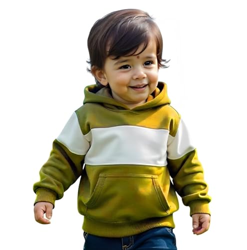 Image of LOFN Stylish Kids Hooded Sweatshirt (KDSW54-34-LMWH.1)