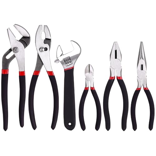 FASTPRO 6-Piece Large Pliers and Wrench Set, Includes 10
