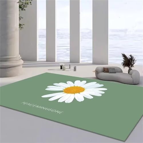 Tapis chambre d'enfants fleur fraîche vert 100x150cm lavable - 2