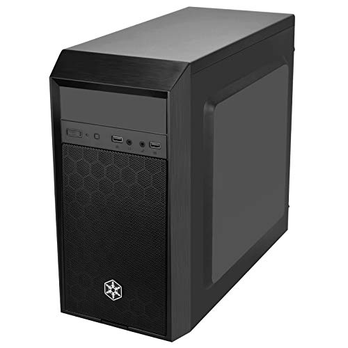 SilverStone SST-PS16B - Precision Mini Tower Micro-ATX Computer Gehäuse, geräuscharm, schwarz