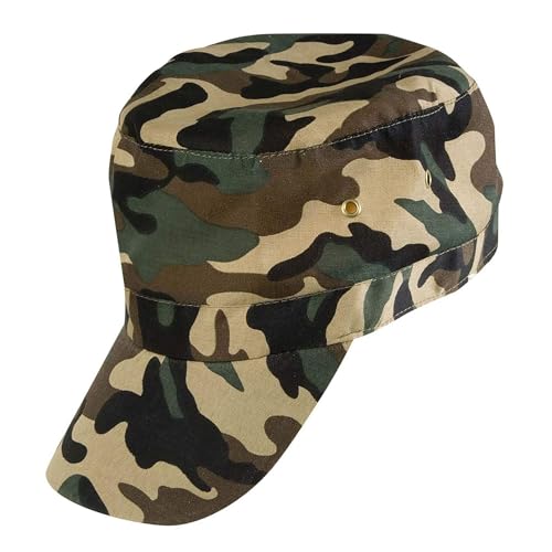 W WIDMANN MILANO Party Fashion 3371A - Casquette militaire, motif camouflage, soldat, chapeau, coiffe, accessoire, soirée à thème, carnaval