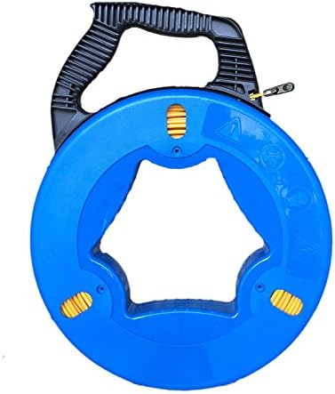 ezitown Blue Cable Puller Fiberglass Wire Reel Reusable Electrical Fish Tape length 30Meters (100ft) Diameter 4mm(1/6") going through wall pvc conduit wiring engineering minimum bending diameter 20cm