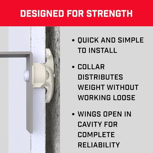 Image of Bullfix Drywall Hole Repair Kit 4 Pack - Wall Fixer, Holds 255lbs | Universal Anchors & Screws for Cavity Walls, Stud & Dot Dab, Dry Wall Repair Kits with Drill Bit & Guide