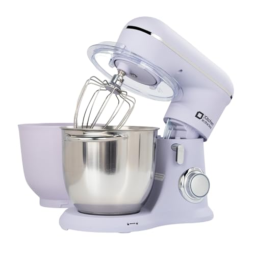 Kitchen in the box Robot Pâtissier, 4.5L+5L 2Bols Robots de Cuisine, 10 Vitesses Batteur Electrique Cuisine, 1300W Pétrin Professionnel avec Fouet, Batteur,...