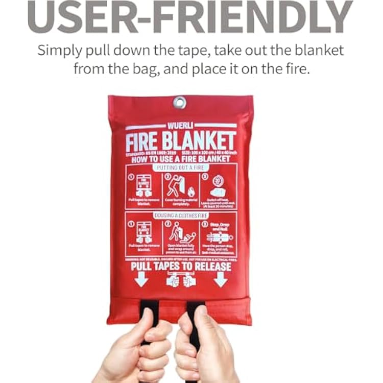 Fire Blanket for Home and Kitchen,40 x 40,8 Pack,Emergency Fire Blanket