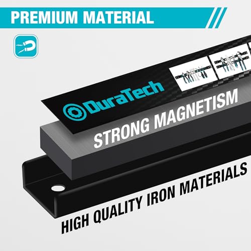 DURATECH Magnetleiste gereedschapset 4 stuks, magnetische houder wand, sterke magneten, eenvoudig te installeren, tot 6,8 kg per stuk, 305 mm, ideaal voor gereedschaporganisatie en -ordening - Afbeelding 6