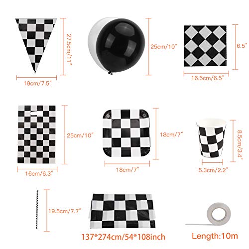 OOTSR 75 Pièces Décorations de Fête de Voiture de Cours-Sert 10 Invités, Articles de Fête pour Voiture de Course… - Image 4