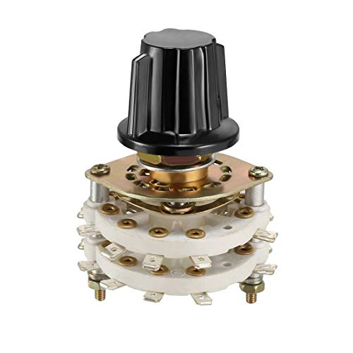 Commutateur Rotatif 4P3T - 4 Pôles 3 Positions - Arbre 6mm, Trou De Fixation 9mm - Pour Radio, électronique, Machines Industrielles - 13