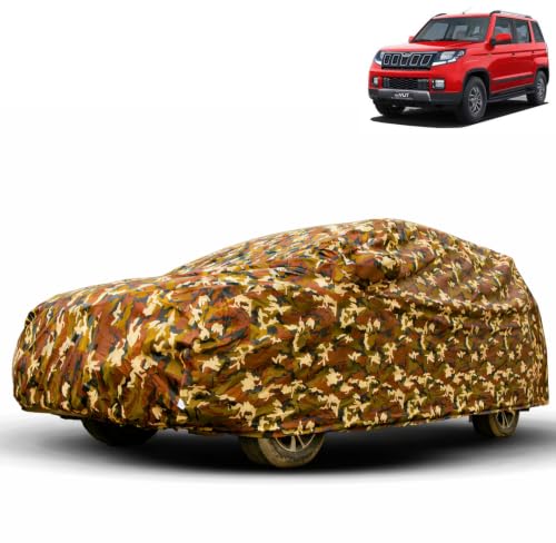 Image of Water Proof Car Body Cover Compatible for Mahindra TUV300. | Dust Proof, Heat Resistant | Ultra Surface Body Protection - (Military Jungle Print)