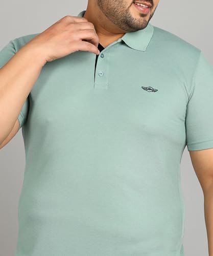 Image of INKKR Plus Size Men's Regular Fit Solid Polo Tshirt