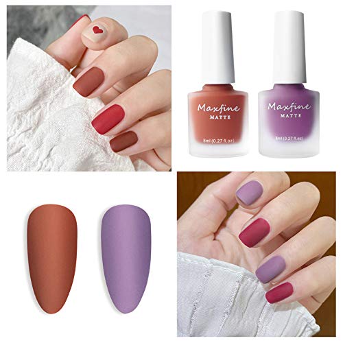 LOKFAR 6 Colors Matte Nail Polish Set, Mist Effect Matte Finish Velvet Gel Nail Polish Kit, Long Lasting Waterproof Velvet Nail Art 8 ml/Bottle -#A