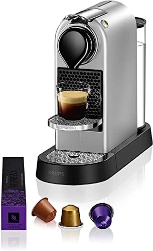 Krups Nespresso Citiz XN741B - cafetera de cápsulas monodosis, con 19 bares  de presión, thermoblock, función automática con botones retroiluminados,  color Plata, 14 cápsulas - PREYCA