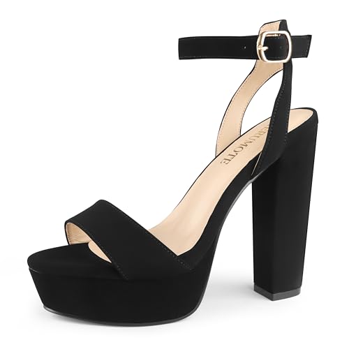 Image of MERUMOTE Women's Fashion Platform Sandals Block Heels Wedding Summer Dress Shoes