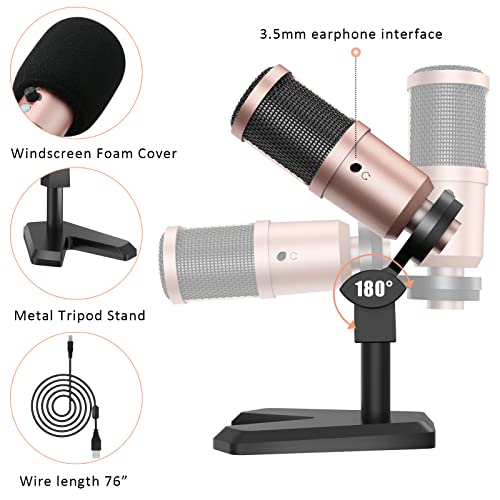 Venoro Usb Microphone,Plug & Play Podcast Microphone,Condenser Recording Pc Microphone,Noise Cancelling Gaming Mic For Streaming Broadcast,Studio Vocals,Youtube,Compatible For Computer And Laptop #TOP3