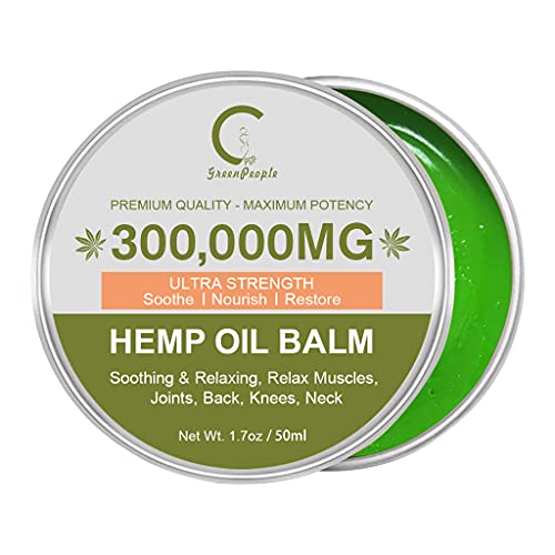 GPGP GreenPeople Natural Hemp Extract Balm – 300,000MG – Hemp Cream is Suitable for Muscles, Back, Ankle, Knees – 1.7oz