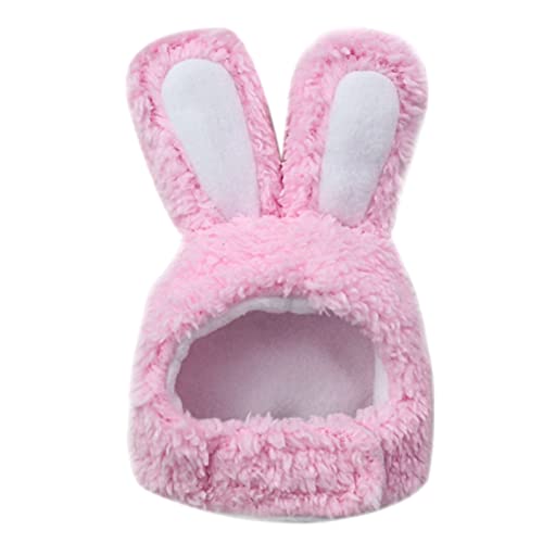 SEIS Easter Bunny Ear Cat Hat Adjustable Pet Costume Headband Cute Kitten Puppy Cap Soft Warm Teddy Headwear for Halloween Festival Birthday Christmas Cosplay (Pink)