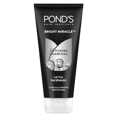 Image of POND'S Pure Detox Face Wash 200 g|| Daily Exfoliating & Brightening Cleanser|| Deep Cleans Oily Skin - With Activated Charcoal for Fresh|| Glowing Skin
