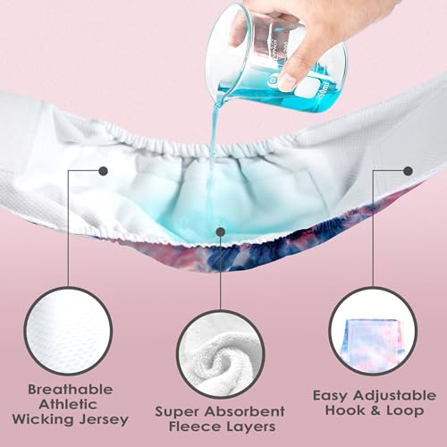 Image of wegreeco Washable Male Dog Belly Band (Stylish Pattern)- Pack of 3 - Washable Male Dog Belly Wrap, Dog Diapers Male (Tie-dye, Sky, Large)