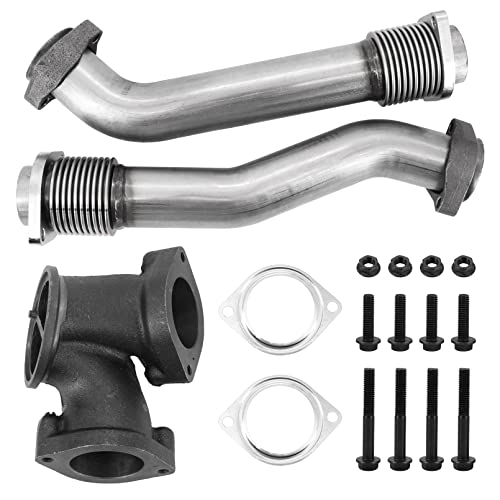 Tektall Turbo Diesel With Hardware Bellowed Up Pipe Kit Replacement For Ford F250 F350 F450 F550 Super Duty 7.3L 1999-2003 Replace F4Tz6K854F F4Tz6K854C F81Z6K854Ea 679-005 #TOP22