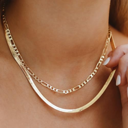 Gold Chain for Men & Women,14K Gold Chain Necklace for Women & Men Chains for Mens Figaro Chains Necklaces 4mm Width,20” 22” 24”18” - Image 3