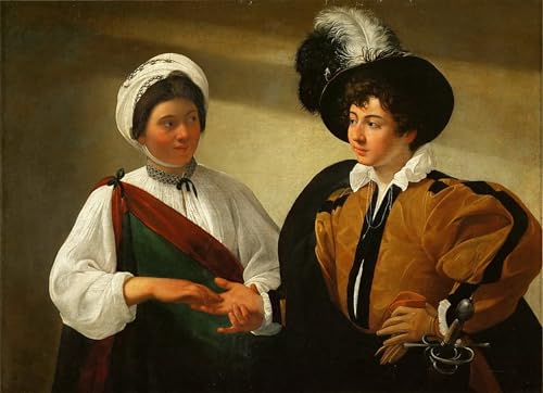 La diseuse de bonne aventure de Merisi Caravaggio, affiche murale graffiti art 60x90cm