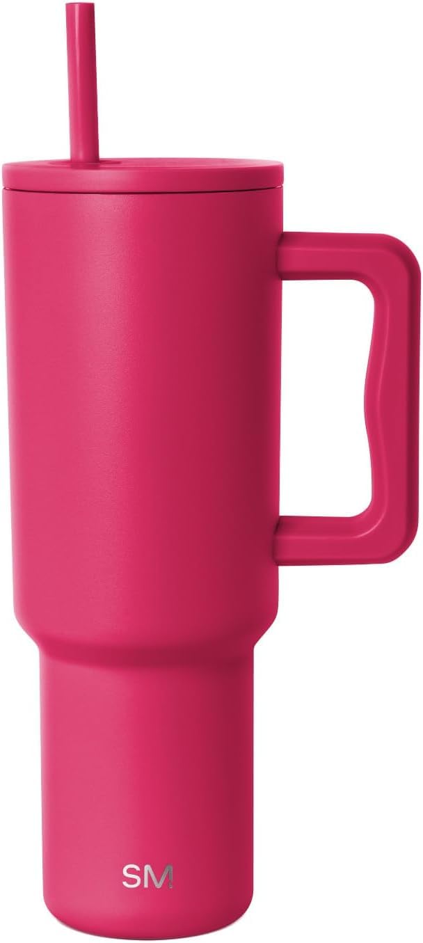 Simple Modern 40 oz Trek Tumbler with Handle and Straw Lid | Cup Holder Friendly Insulated Stainless Steel Travel Mug | Berry Twist (Pack of 12)