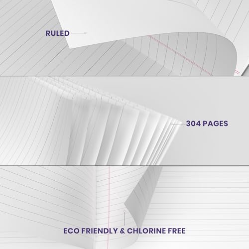 Classmate Longbook - 304 Pages | Single Line | 29.7cm x 21.0cm | Pack of 6 Notebooks | Ruled Long Size Notebook for School Students