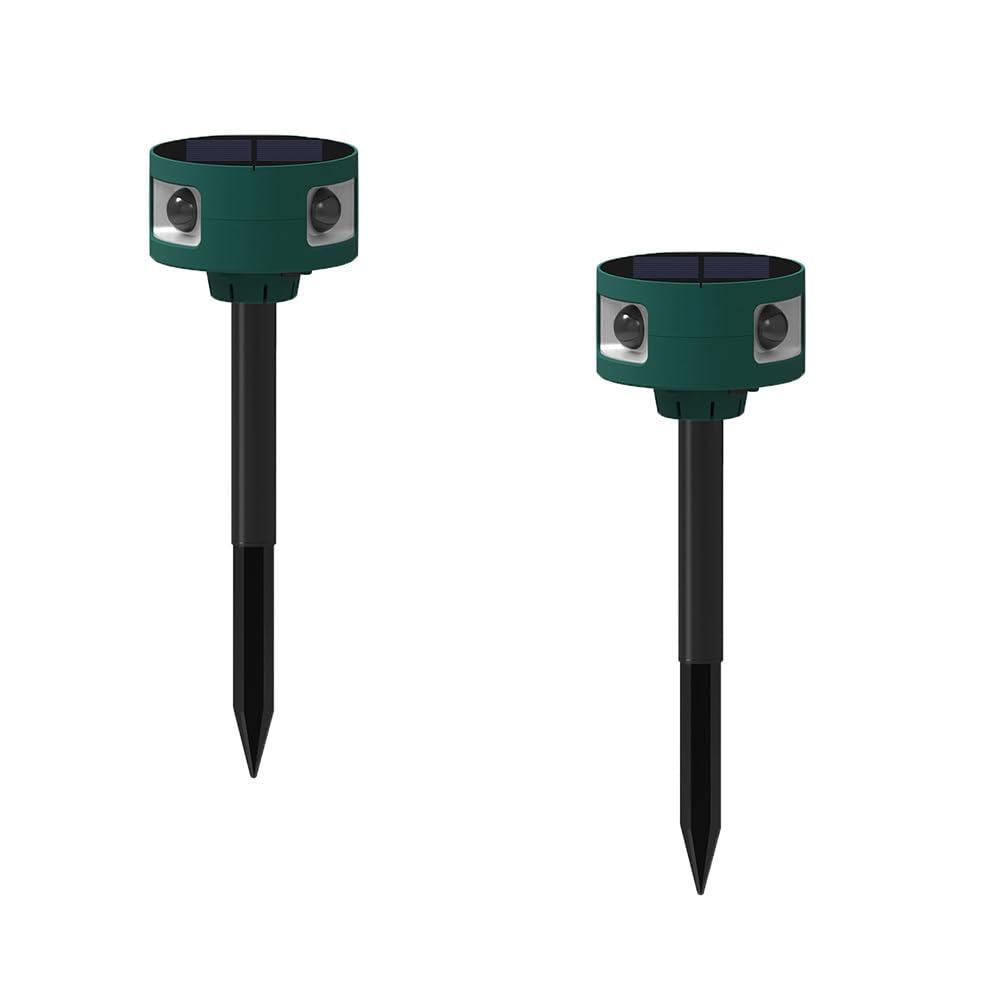 Solar 360 ° Outdoor Motion Sensor Alarm EONSMN 130db Motion Monitor 4 Modes Infrared Sensor Alarm IP65 Waterproof, Suitable for Farms, Villas, Homes, Yards, barns (2 Pack)