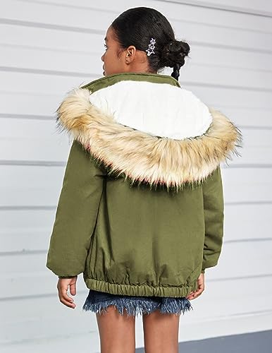 Arshiner Kids Girls Winter Coats Warm Thick Padded Hooded Fleece Lined Puffer Parka Jacket3