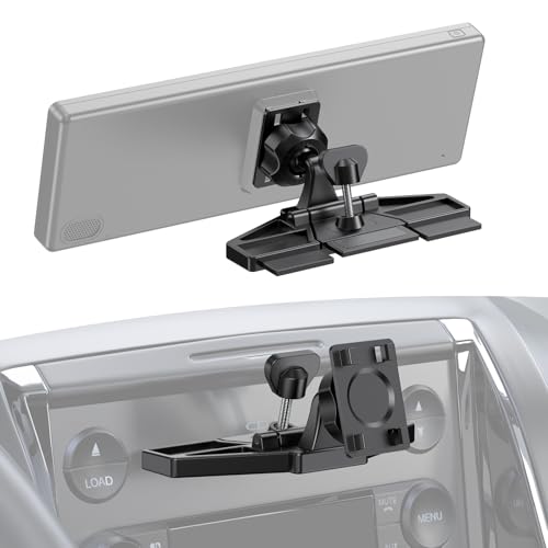 iGoevo CD Slot Mount for CarPlay Screen 360 Rotation Tool-Free Installation Sturdy and Secure Compatible with in-Car Monitors CD Slot CarPlay Mount