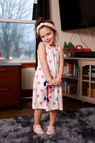 Image of Disney Minnie Mouse Princess Frozen Elsa Stitch Girls Dress Sleeveless & Short Sleeve Casual Summer Clothes Baby to Toddler