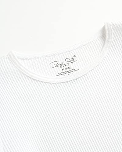 Rene Rofe Girls' Thermal Underwear Set - 2 Piece Waffle Knit Top and Long Johns (2T-16)3