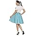 WIDMANN 01080-50s Disfraz Adulto Rock'n'Roll Chica, Lunares falda y pañuelo, turquesa, Talla...