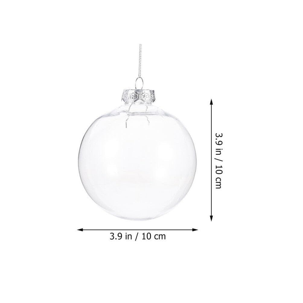 DOITOOL 12 Pcs Hanging Clear Plastic Fillable Ornaments Balls, 3.9 inch Christmas Balls Ornaments DIY Christmas Bulbs for - Image 3