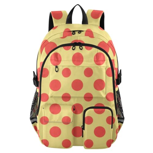 Mochila universitaria de 17.5 pulgadas Y2k de gran capacidad y lunares amarillos llamativos