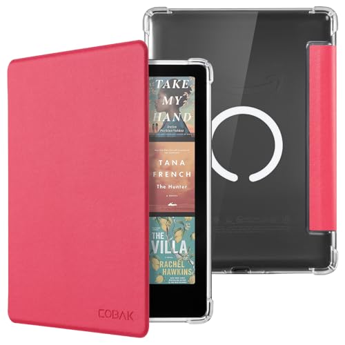 Image of CoBak Magnetic Case for 7 inch Kindle Paperwhite 12th Gen 2024 and Kindle Colorsoft - Compatible with iPhone MagSafe, for Samsung /Belkin /Anker Wireless Charging Pads, Clear Back Cover, Auto Sleep Wake
