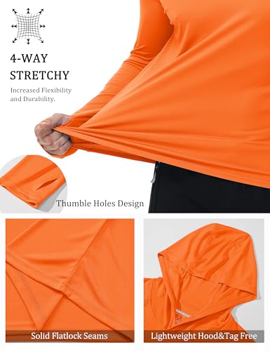 Image of MAGCOMSEN Men's Hooded UPF 50+ Sun Protection T Shirts Long Sleeve Athletic Fishing Shirts Rash Guards
