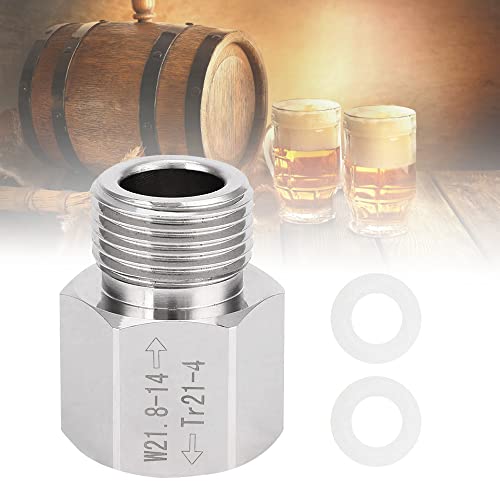 VCRANONR CO2 Zylinder Adapter Wiederverwendbar Soda Zylinder Adapter Aluminium Aquarium Zylinder Adapter für Soda-Zylinder Stecker TR21 4 bis W21.8 CO2 Tank Regulator für Aquarien/selbstgebrautes Fass