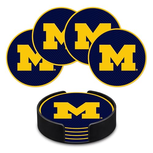 Rico Industries NCAA Michigan Wolverines Classic Favorites: PVC Coaster Set (4-Pack)