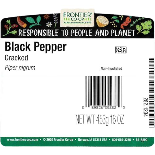 Frontier Co-op Pepper, Black Cracked, Kosher | 1 lb. Bulk Bag | Piper nigrum L. image 4